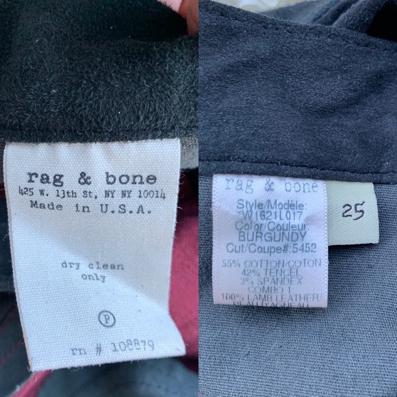 Rag & bone color block lamb leather skinny jeans - Picture 5 of 8